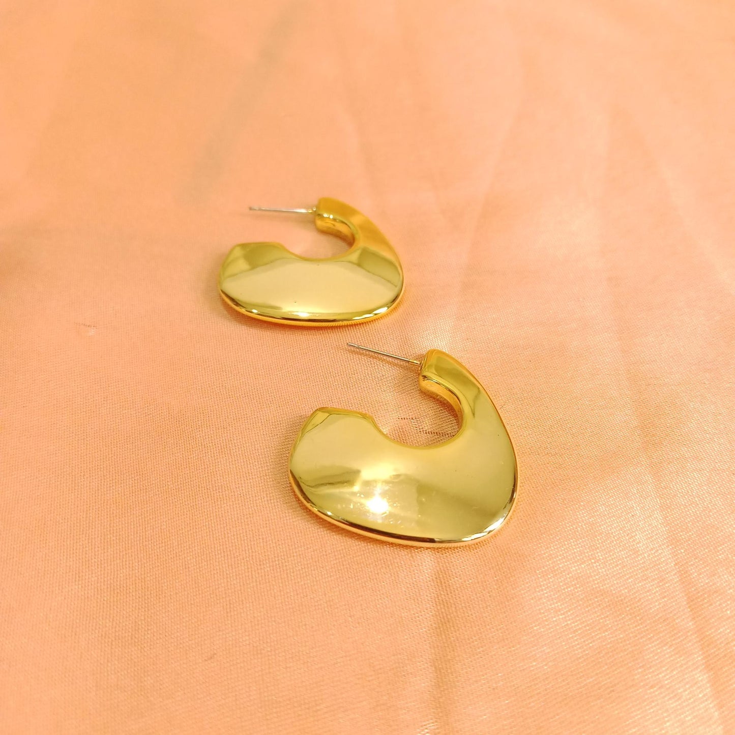 Golden Irregular Hoop Earrings
