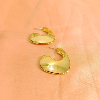 Golden Irregular Hoop Earrings