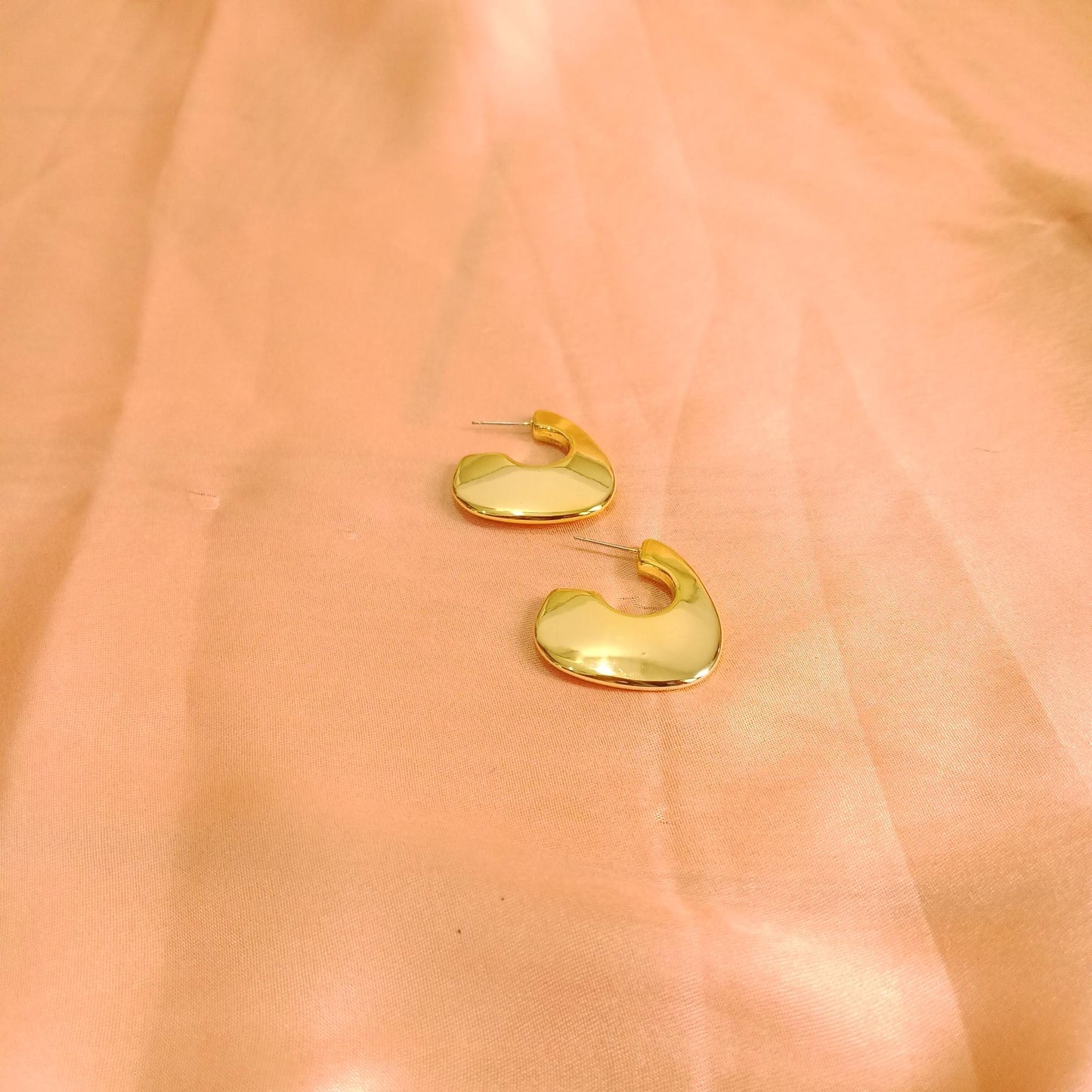 Golden Irregular Hoop Earrings