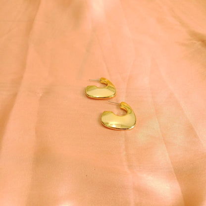 Golden Irregular Hoop Earrings