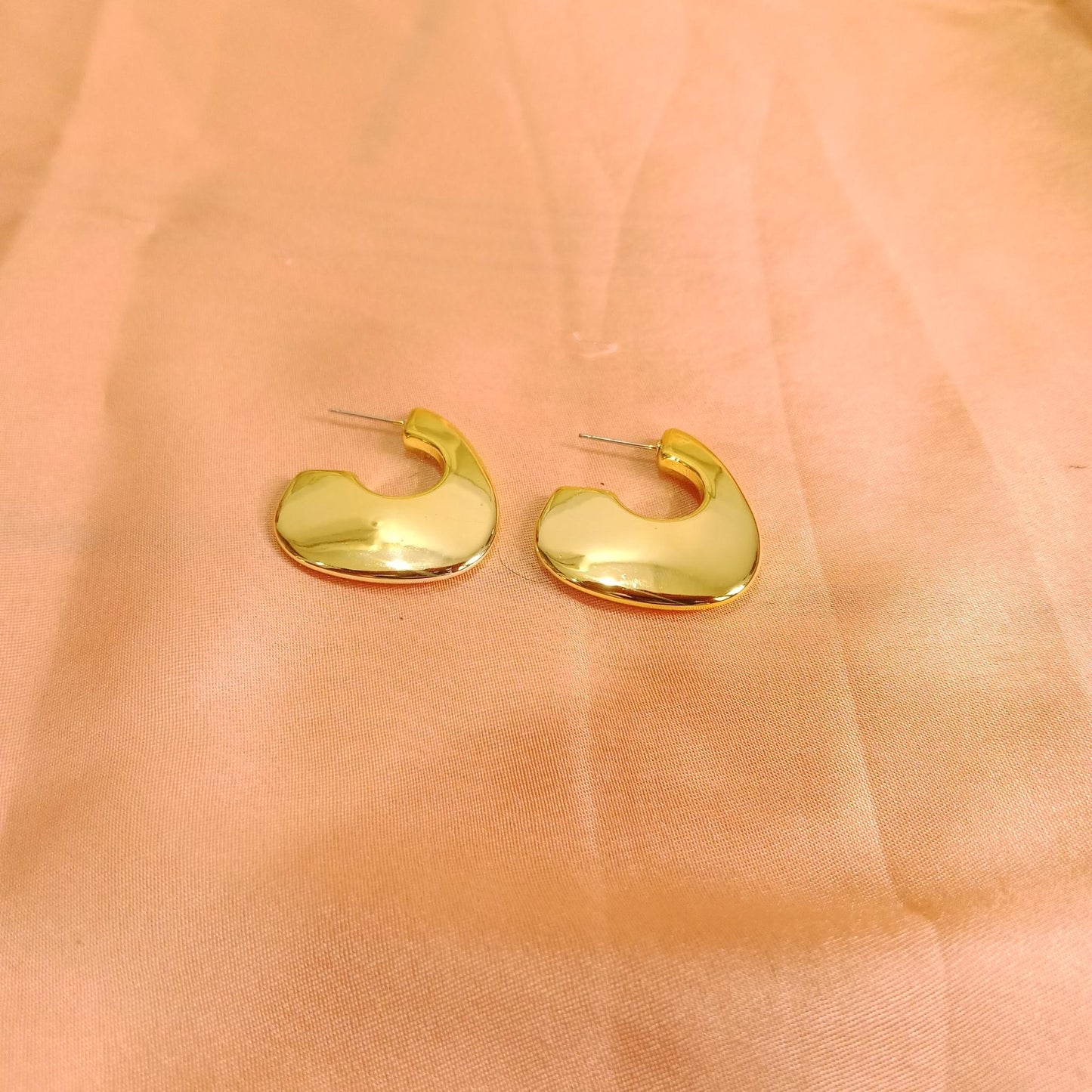 Golden Irregular Hoop Earrings