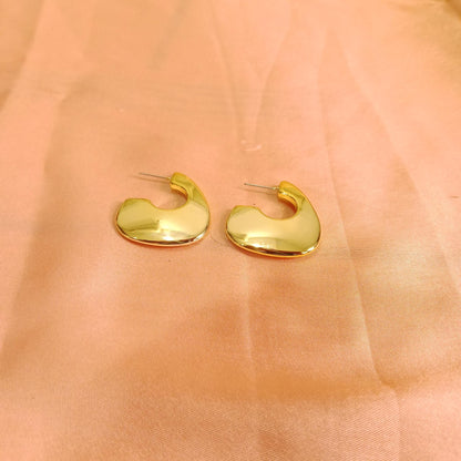Golden Irregular Hoop Earrings