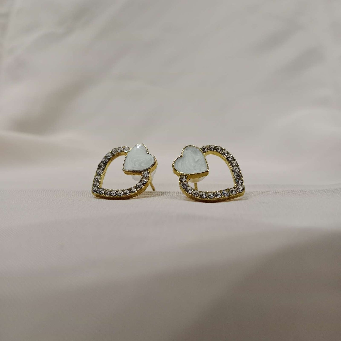 Elegant double heart stud earrings – Blingso Jewelry