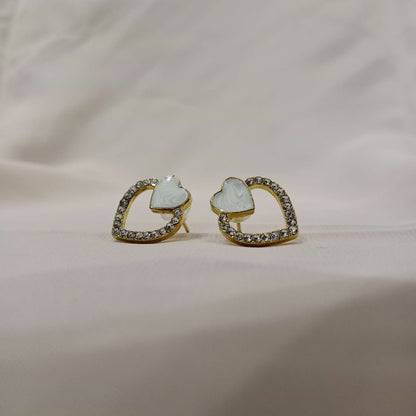 Elegant double heart stud earrings – Blingso Jewelry