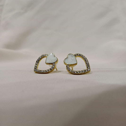 Elegant double heart stud earrings – Blingso Jewelry