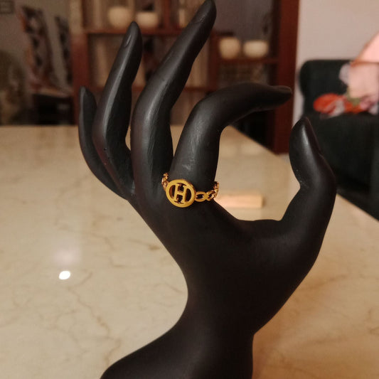 Blingso Hermès Inspired Golden Ring – Main View