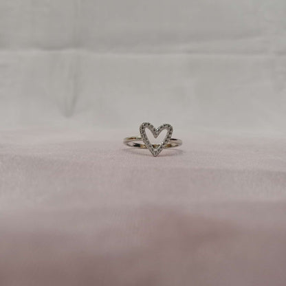 Blingso Hollow Heart Silver Ring – View 6