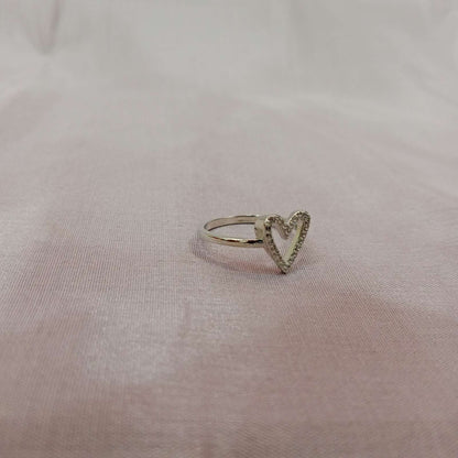 Blingso Hollow Heart Silver Ring – Main View