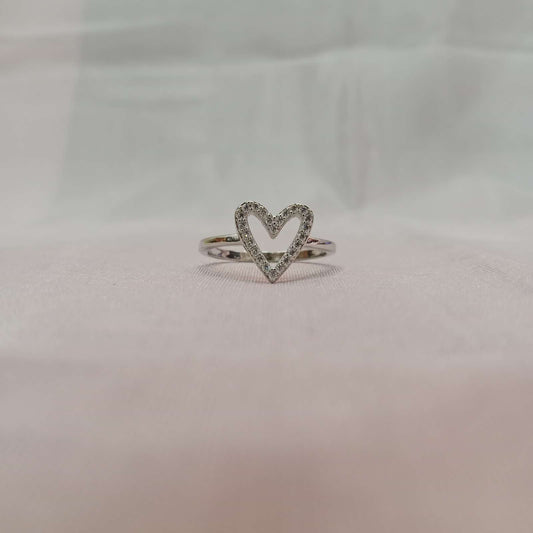 Blingso Hollow Heart Silver Ring – View 5