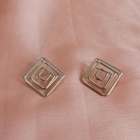 Minimal Geometric Square Earrings
