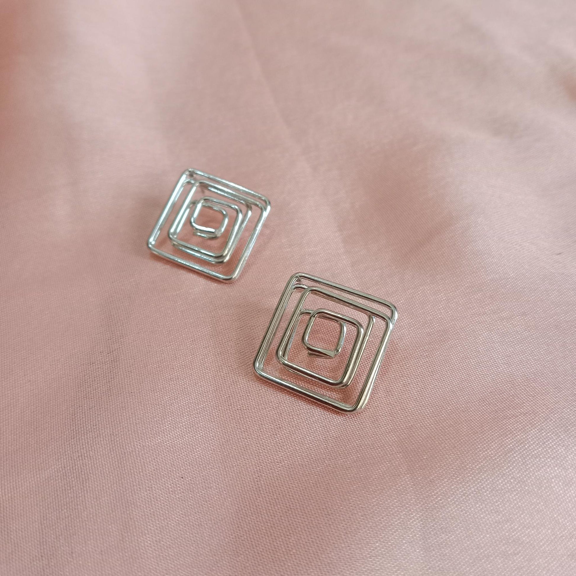 Minimal Geometric Square Earrings