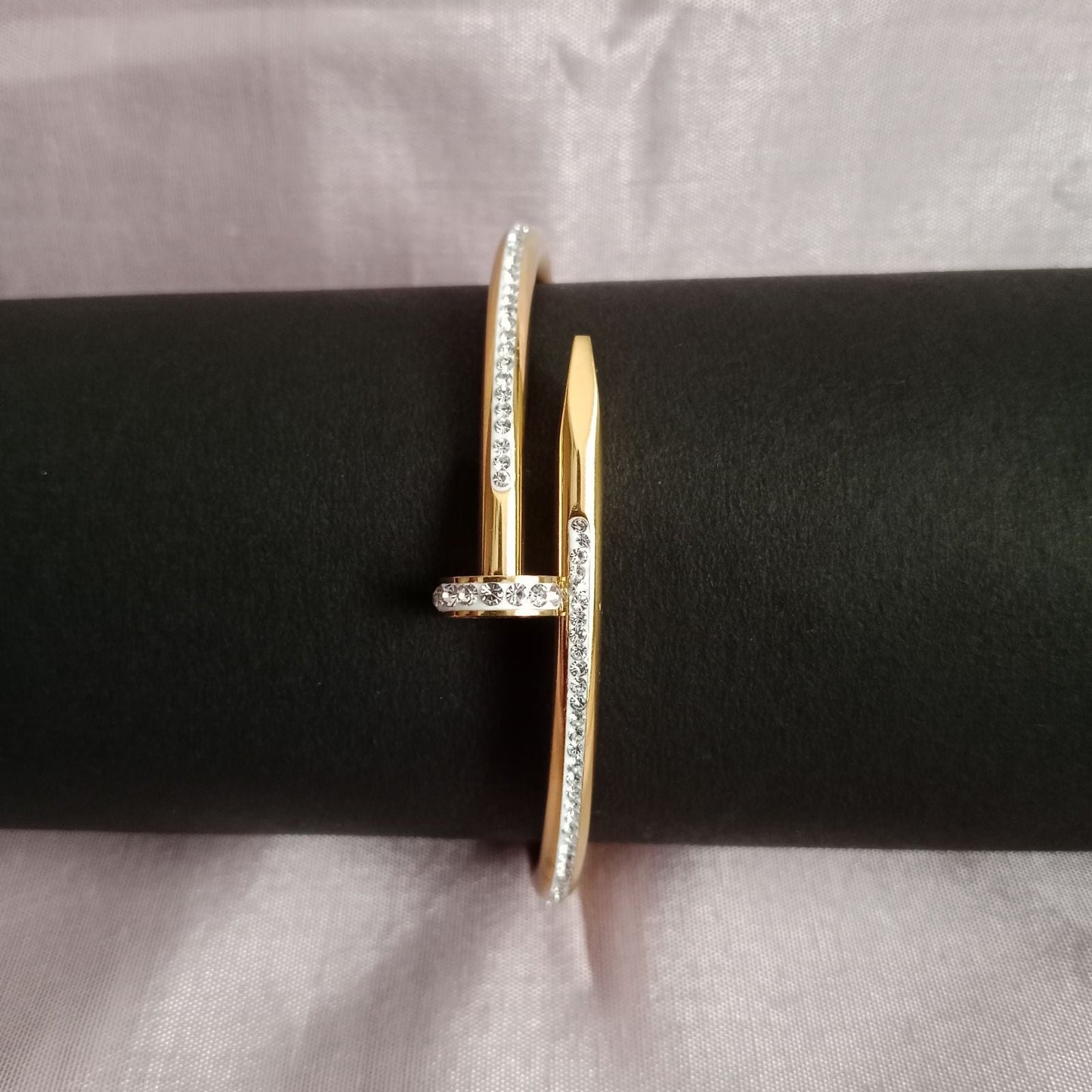 Blingso Modern Nail Style Diamond Bracelet – View 2