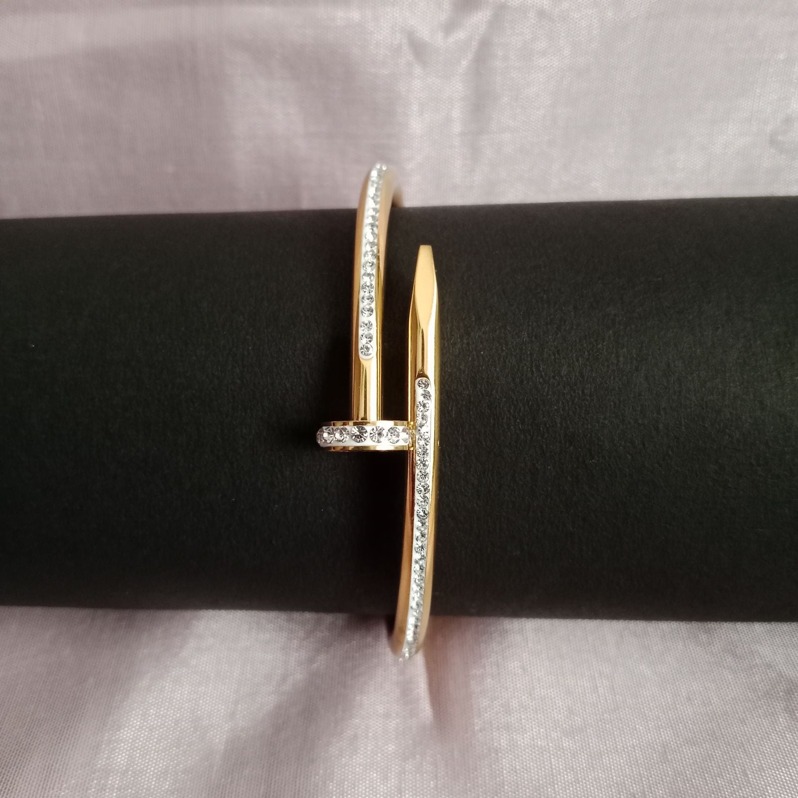Blingso Modern Nail Style Diamond Bracelet – View 2