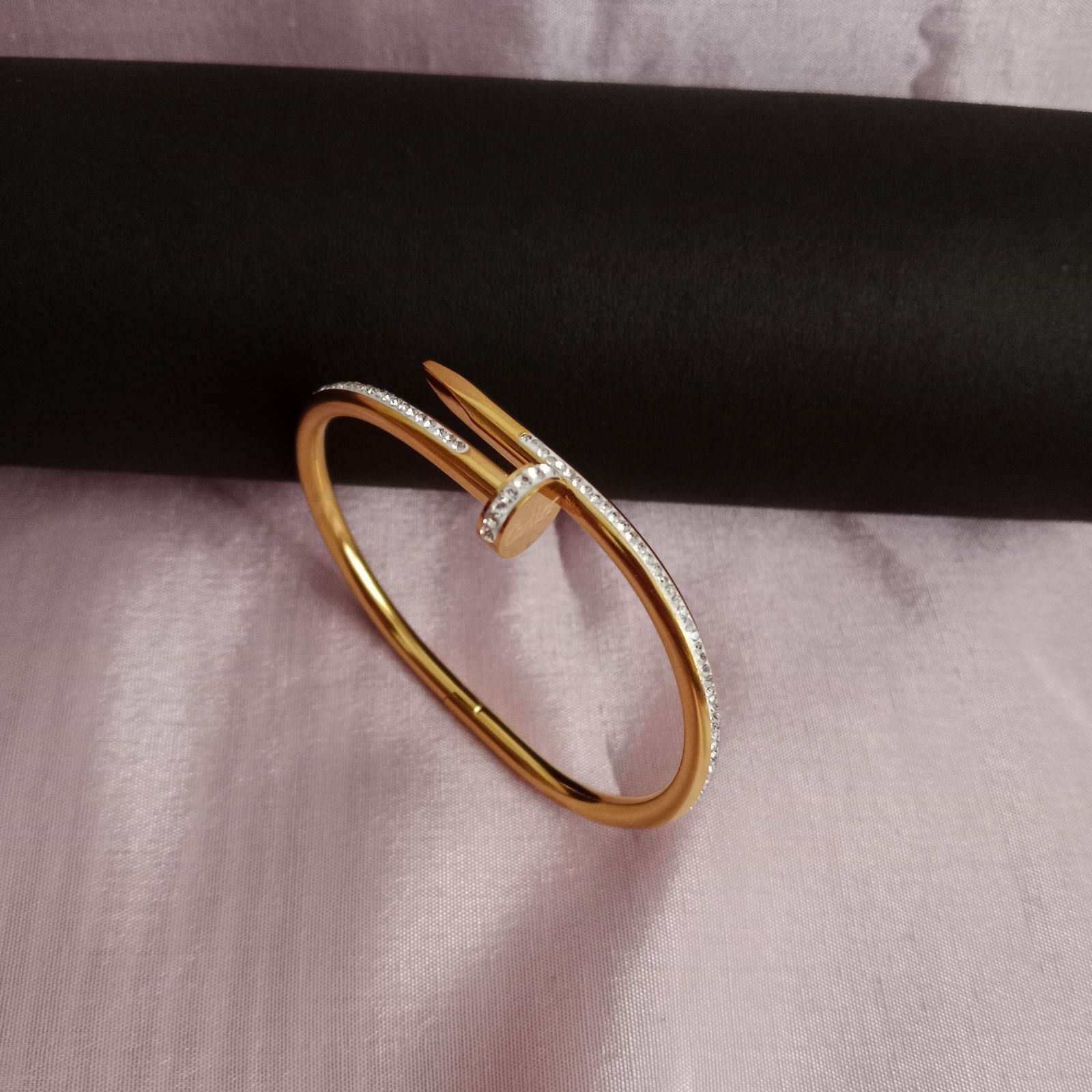 Blingso Modern Nail Style Diamond Bracelet – View 3