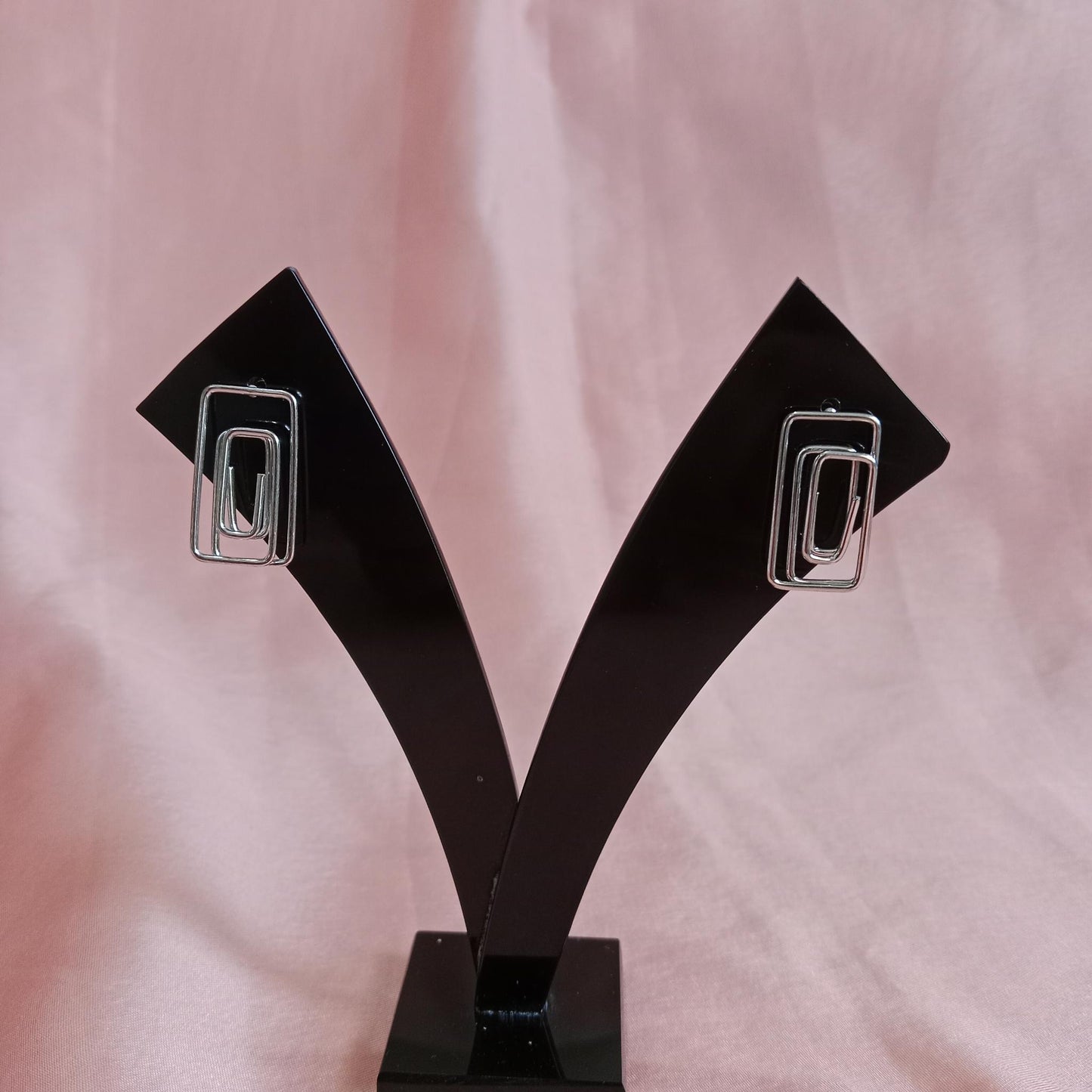 Paperclip Rectangular Earrings