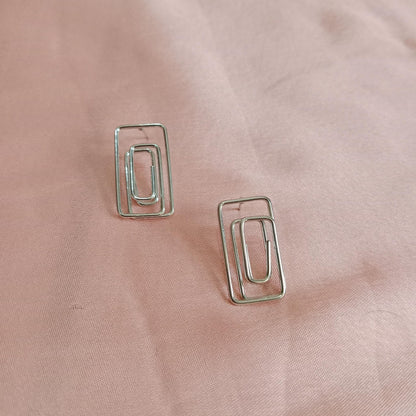 Paperclip Rectangular Earrings