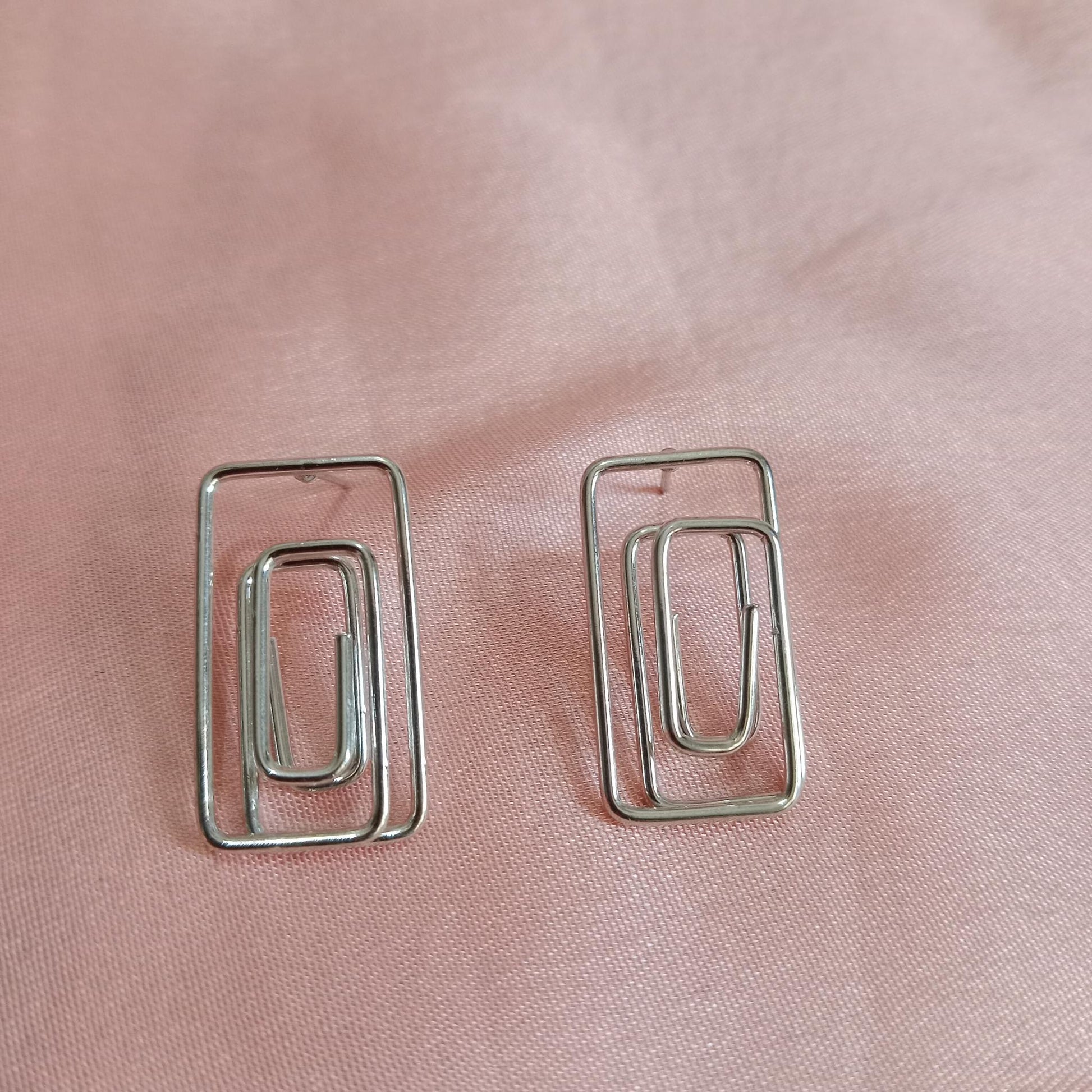 Paperclip Rectangular Earrings