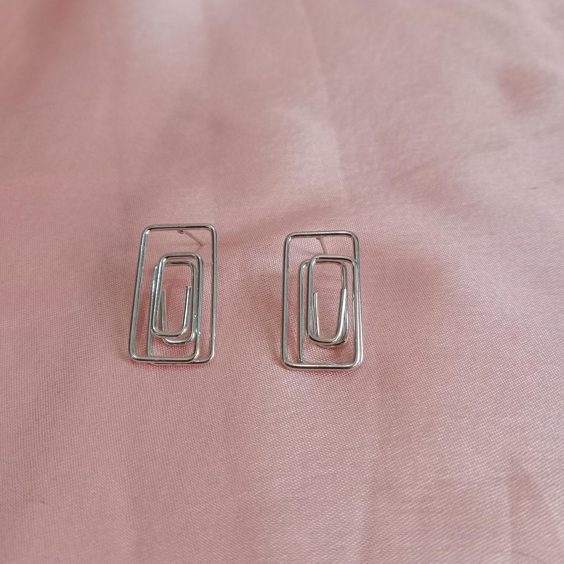 Paperclip Rectangular Earrings