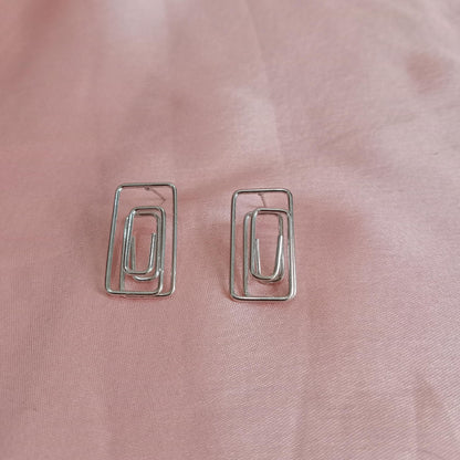 Paperclip Rectangular Earrings