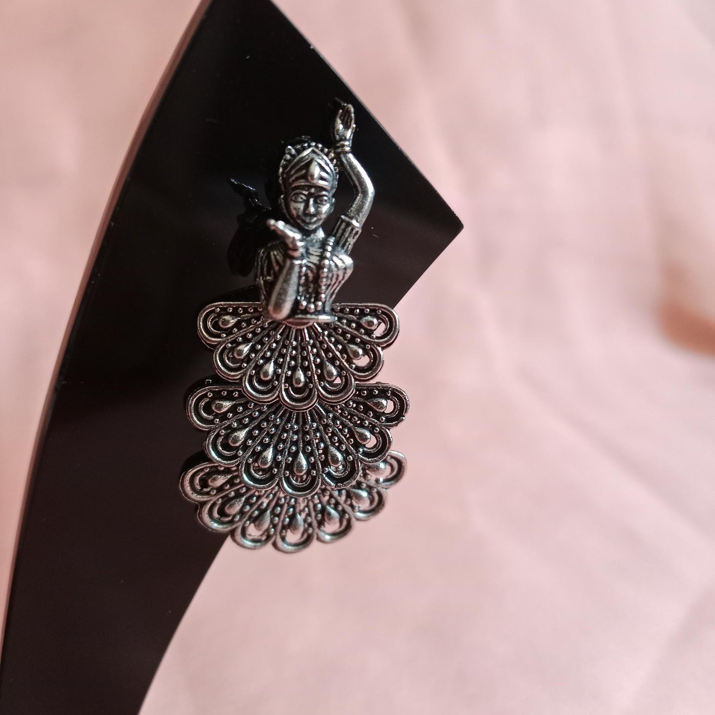 Peacock Dancer Oxidized Earrings