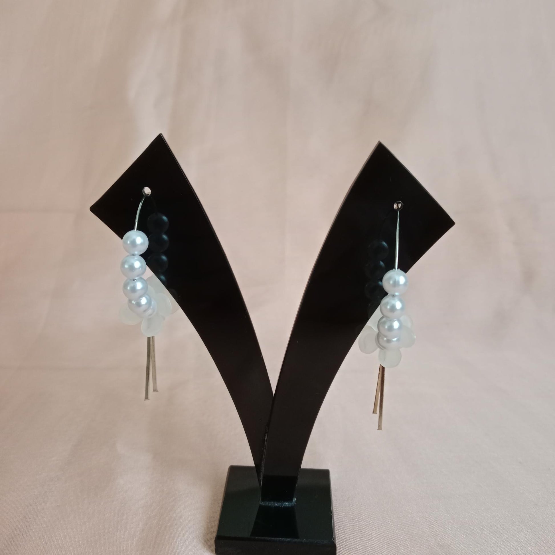 Pearl Floral Hoop Earrings