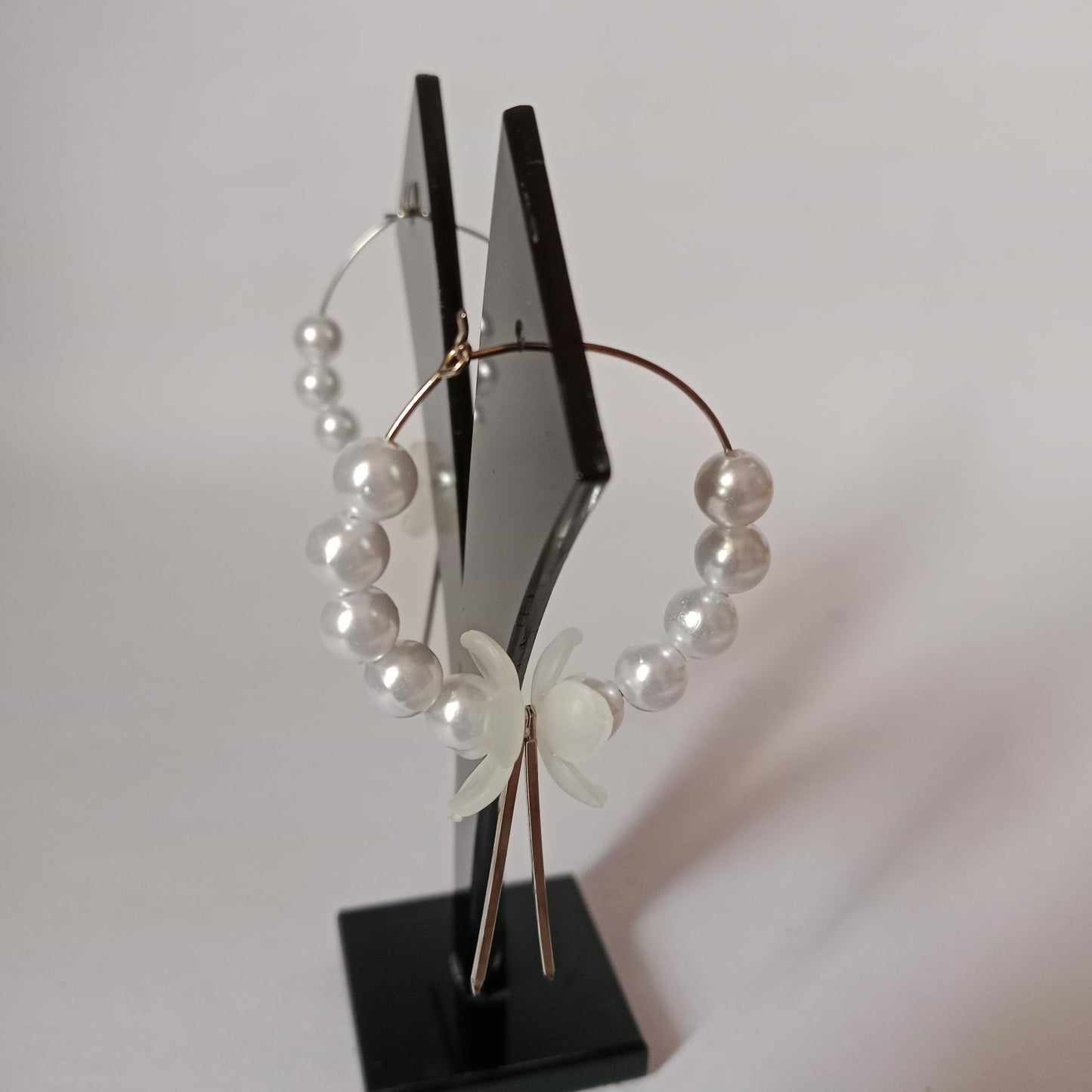 Pearl Floral Hoop Earrings