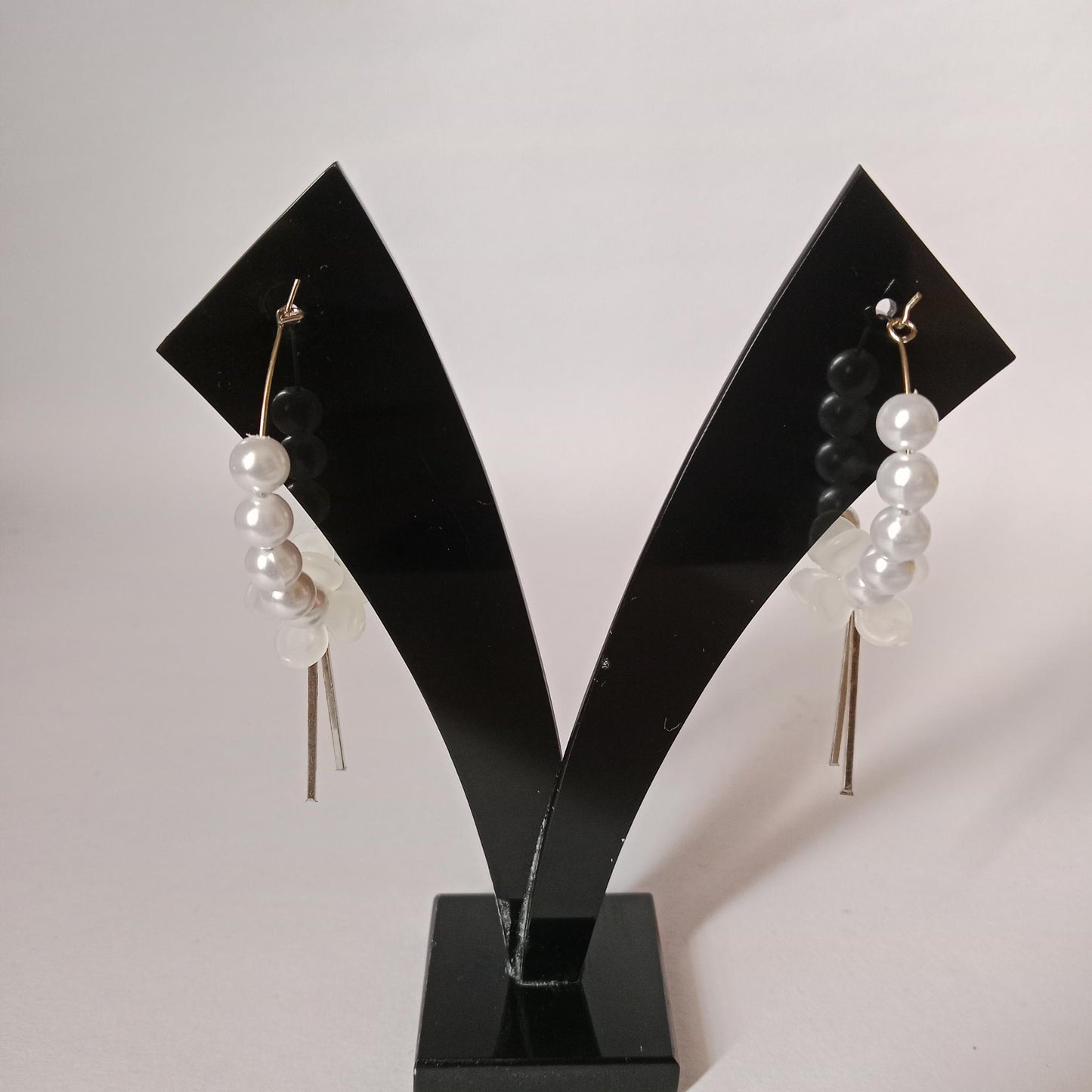Pearl Floral Hoop Earrings