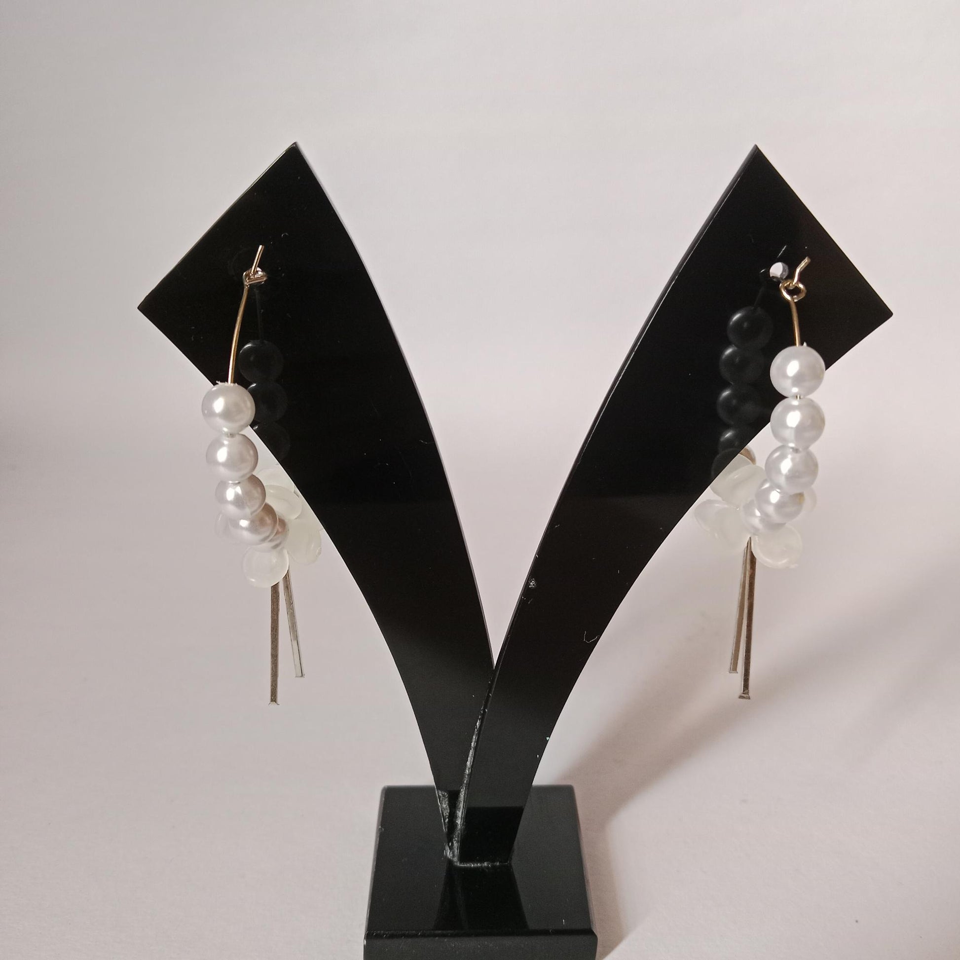 Pearl Floral Hoop Earrings