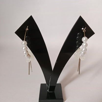 Pearl Floral Hoop Earrings