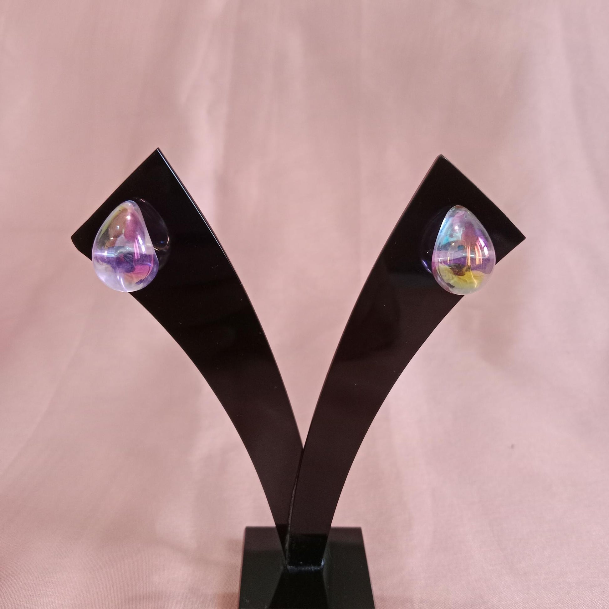 Rainbow Teardrop Stud Earrings