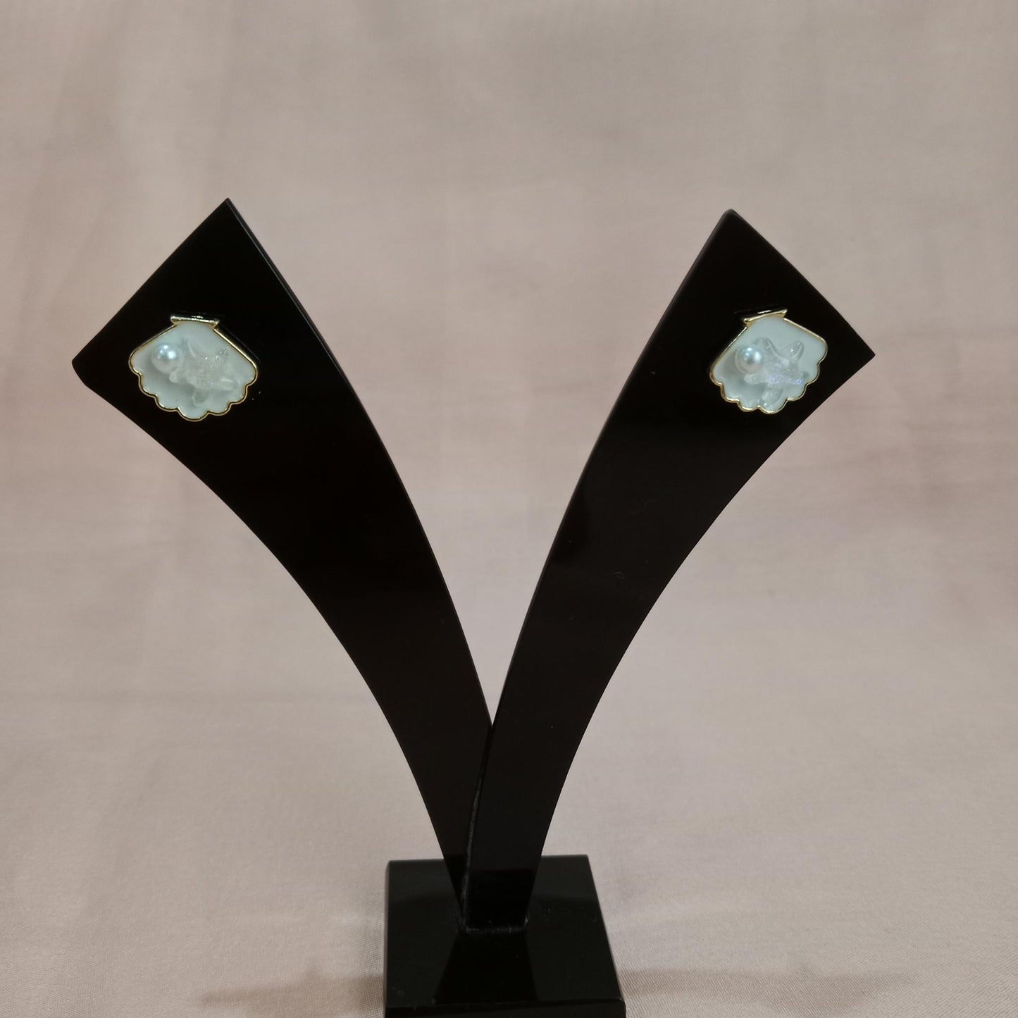 Seashell Pearl Starfish Earrings