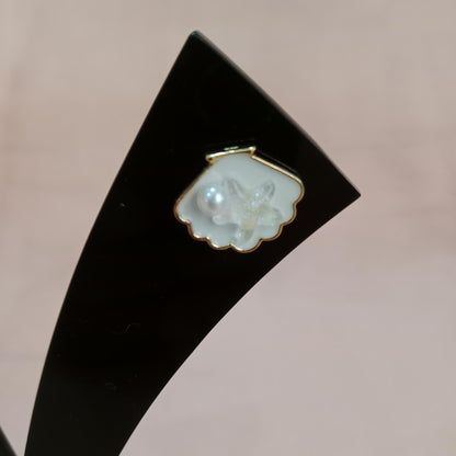 Seashell Pearl Starfish Earrings