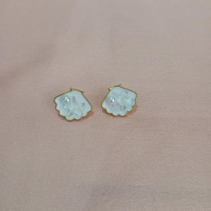 Seashell Pearl Starfish Earrings