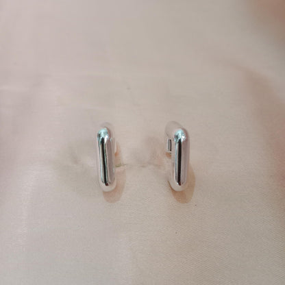 Silver Chunky Curve Stud Earrings