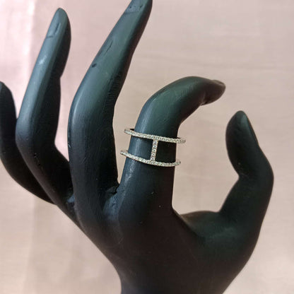 Blingso Sparkling H-Style Ring – Main View