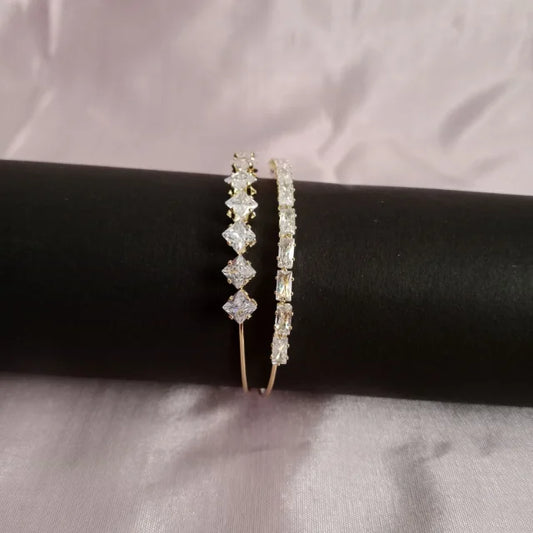 Blingso Square Diamond Stone Statement Bracelet front view