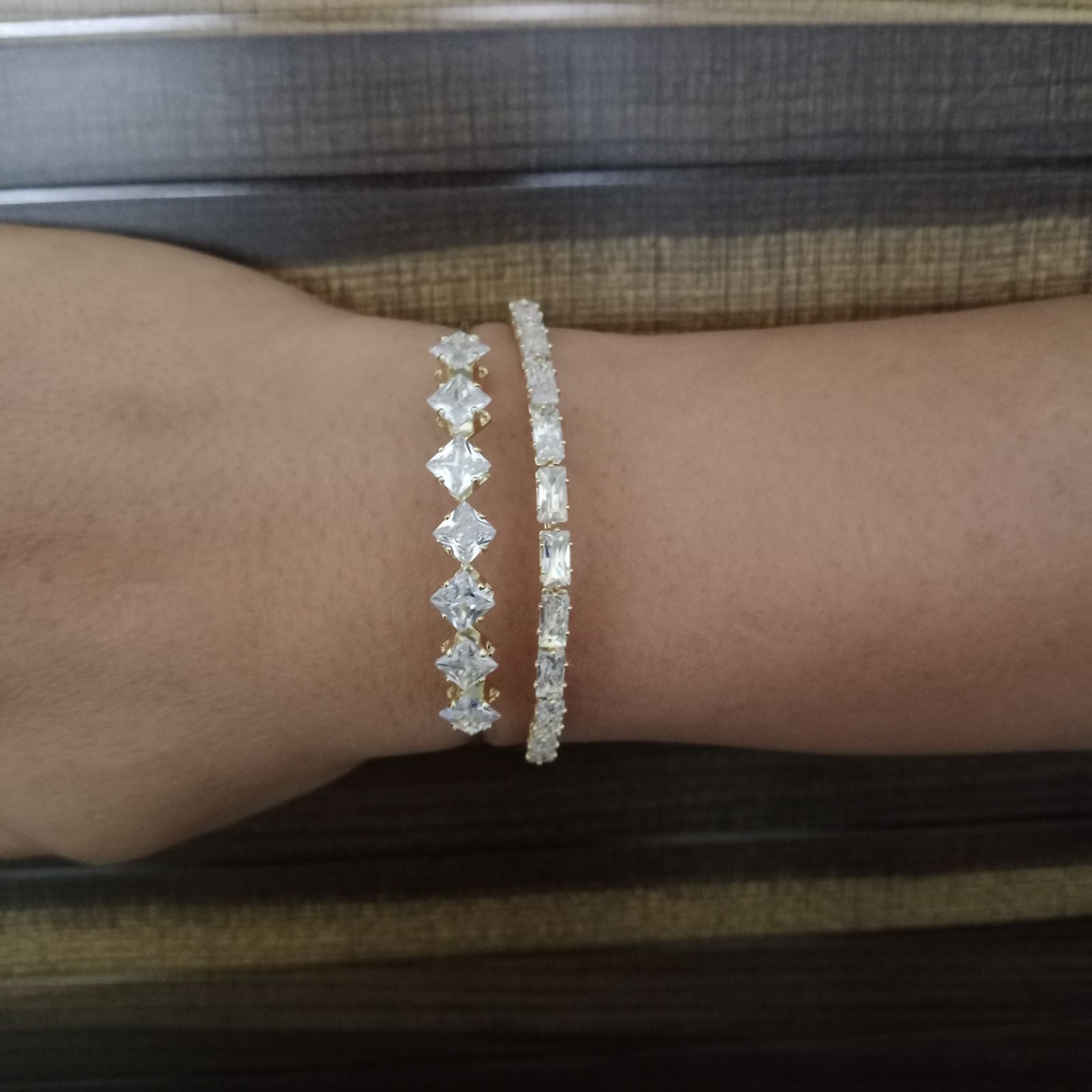 Blingso Square Diamond Stone Statement Bracelet – View 3