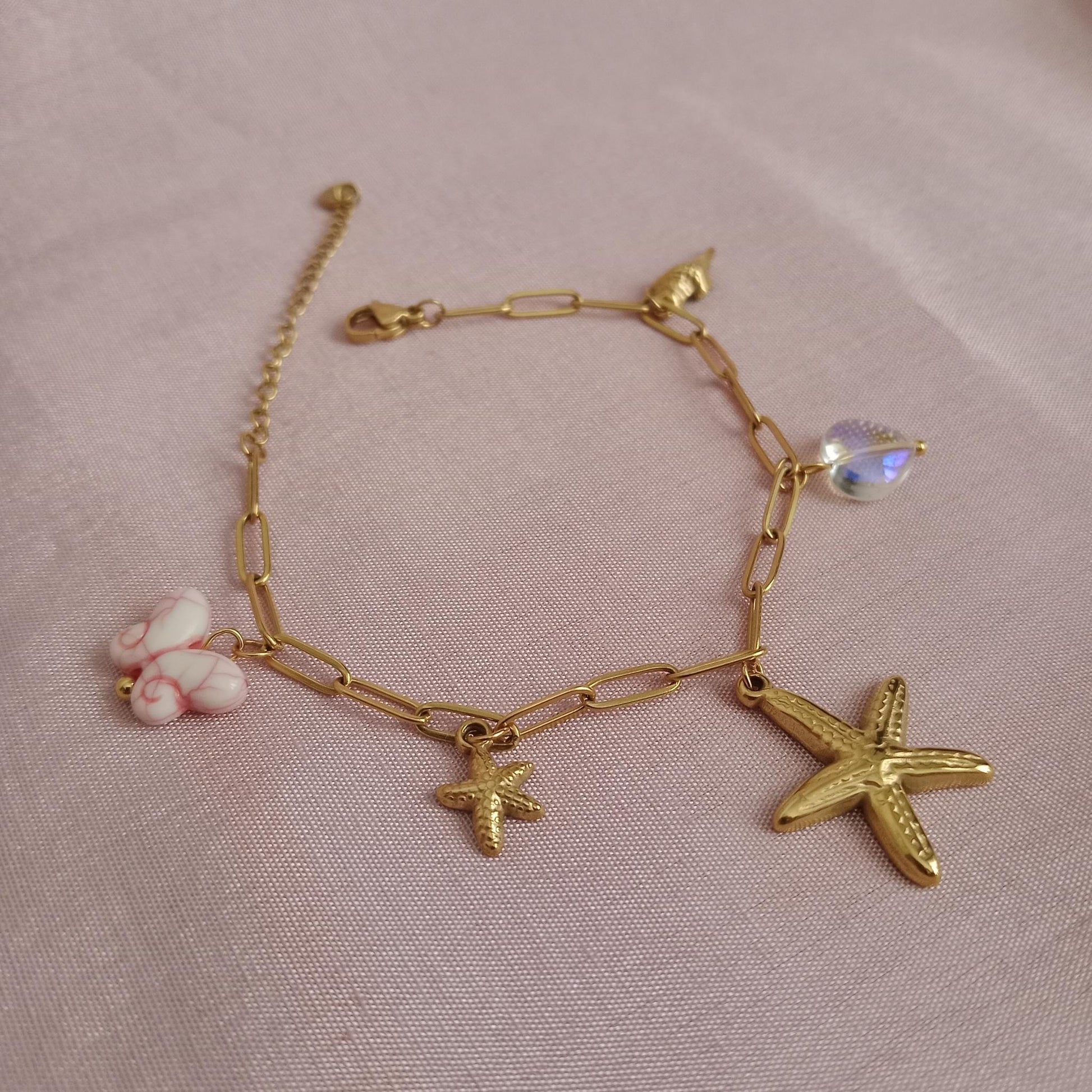 Starfish Shell Charm Chain Bracelet bracelet by Blingso