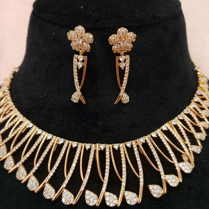 Blingso Teardrop Floral Necklace & Earring Set – View 3