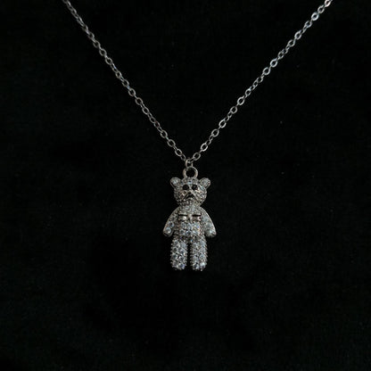 Teddy Sparkle Silver Pendant Neckpiece - Teddy