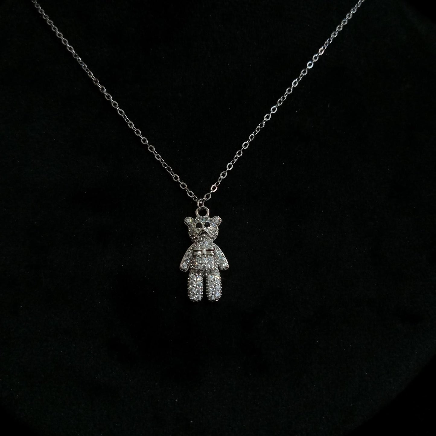 Teddy Sparkle Silver Pendant Neckpiece view 2