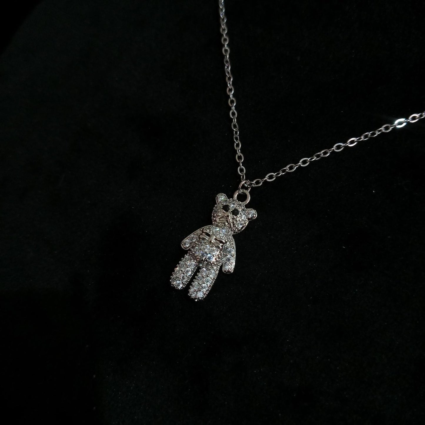 Teddy Sparkle Silver Pendant Neckpiece view 3