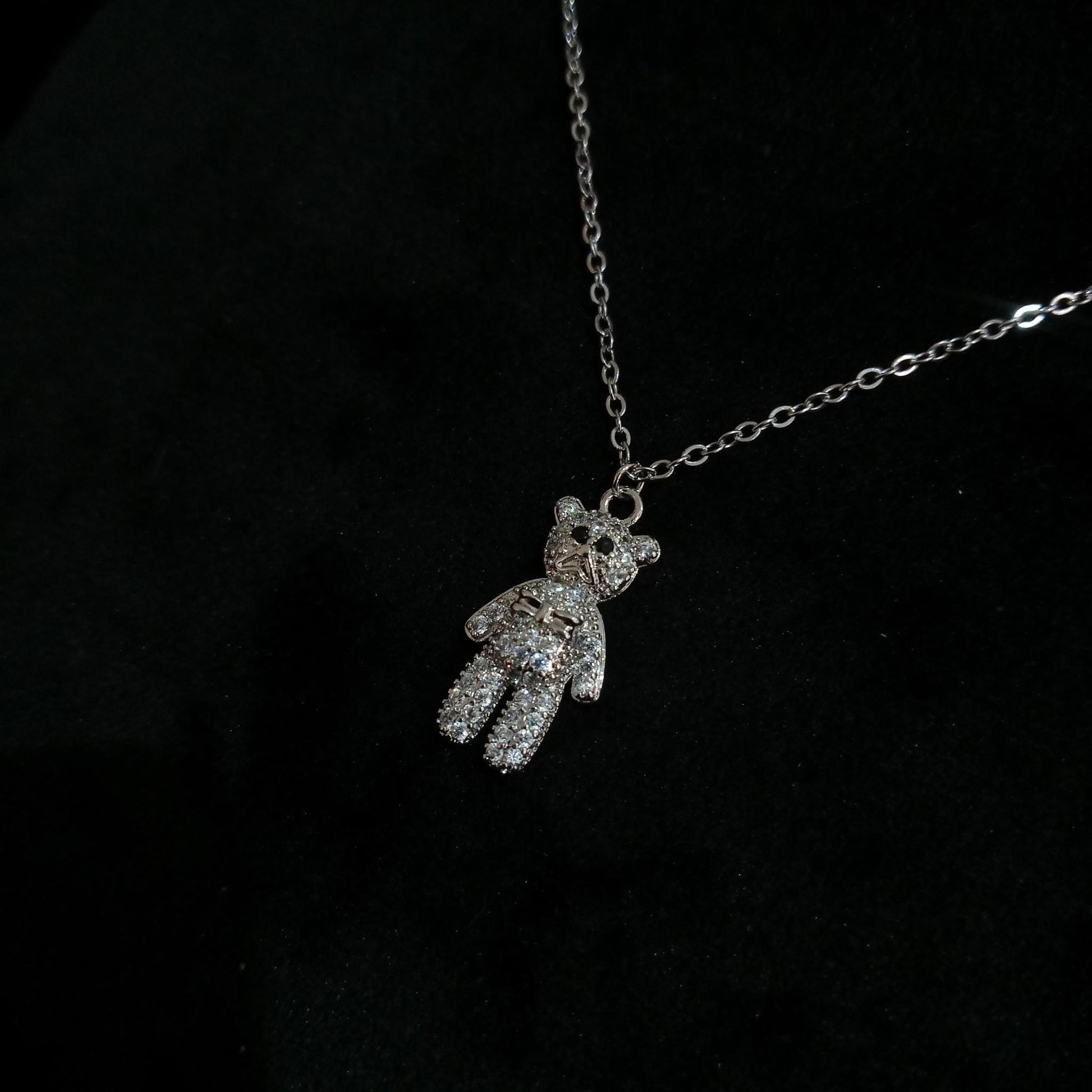 Teddy Sparkle Silver Pendant Neckpiece view 3
