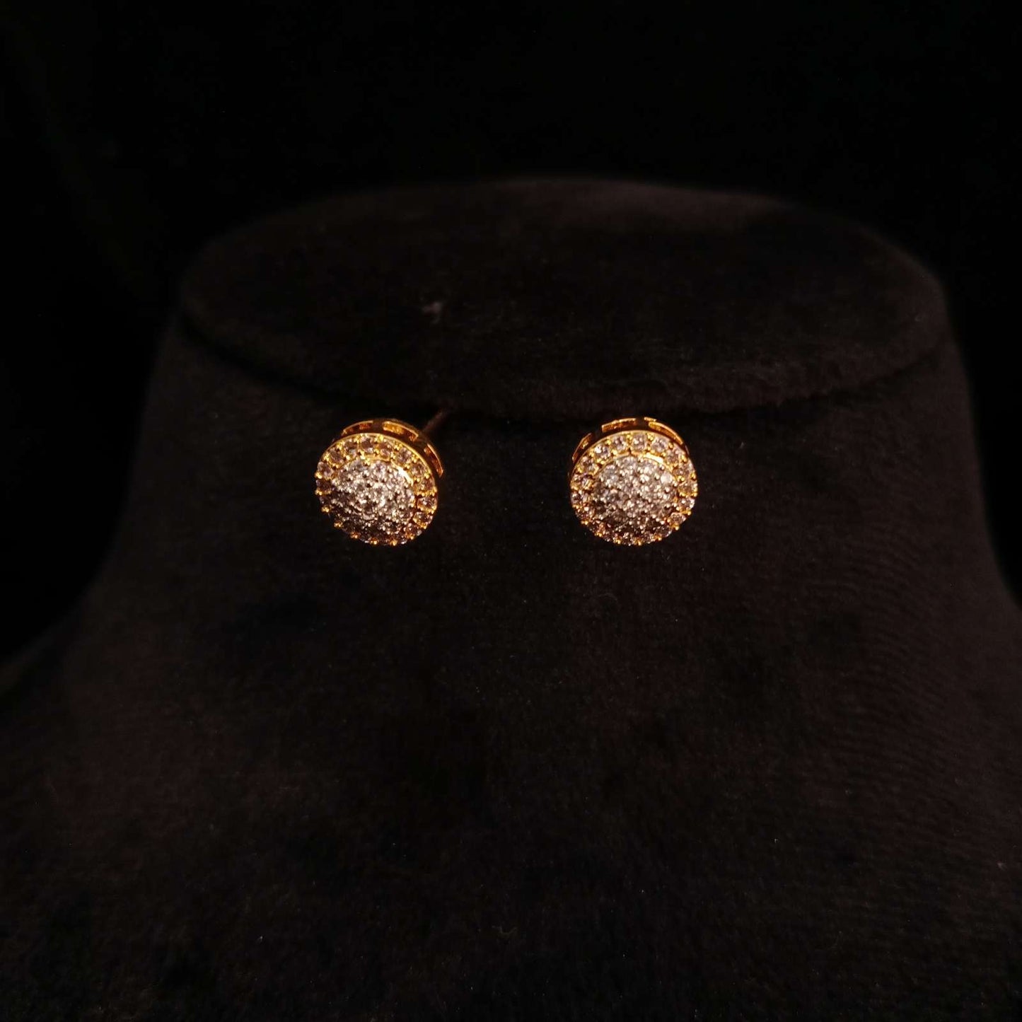 Trinity Glow AD Mangalsutra Set – matching stud earrings in golden