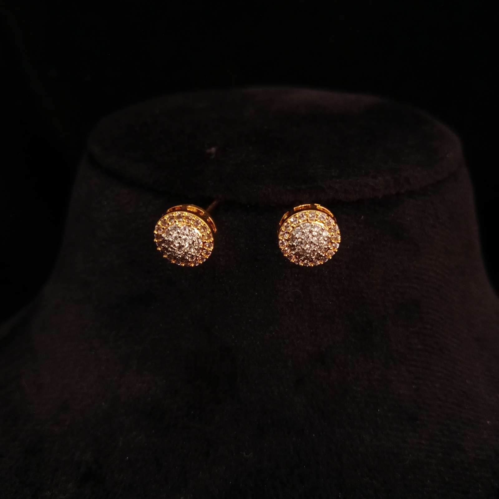 Trinity Glow AD Mangalsutra Set – matching stud earrings in golden