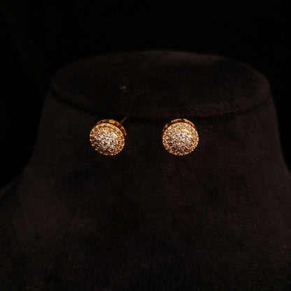 Trinity Glow AD Mangalsutra Set – matching stud earrings in golden