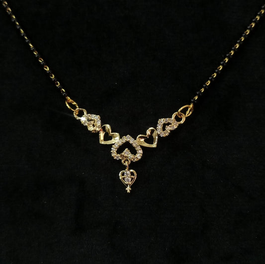Rotating View – Gold-Plated Heart Design Mangalsutra with Romantic Pendant | Blingso Everyday Luxury Jewelry